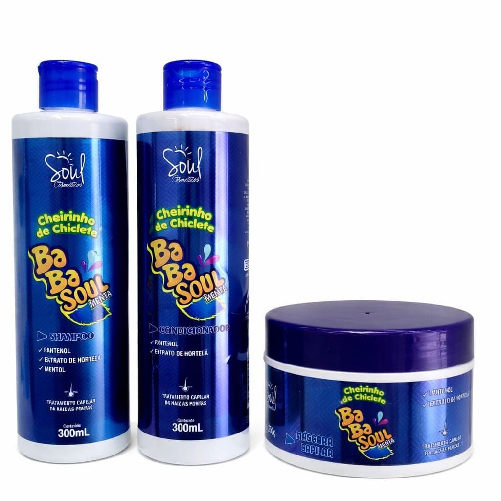Comprar Kit Shampoo Condicionador e Máscara Menta Baba Soul na Glow Makeup