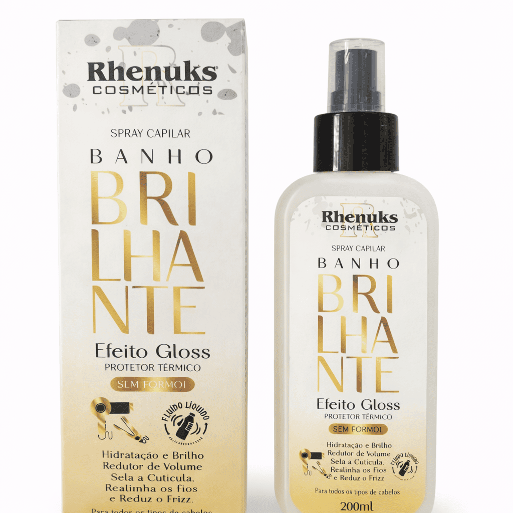 Comprar Spray Efeito Gloss Protetor Térmico Multifuncional - Rhenuks Banho Brilhante 200ml na Glow Makeup