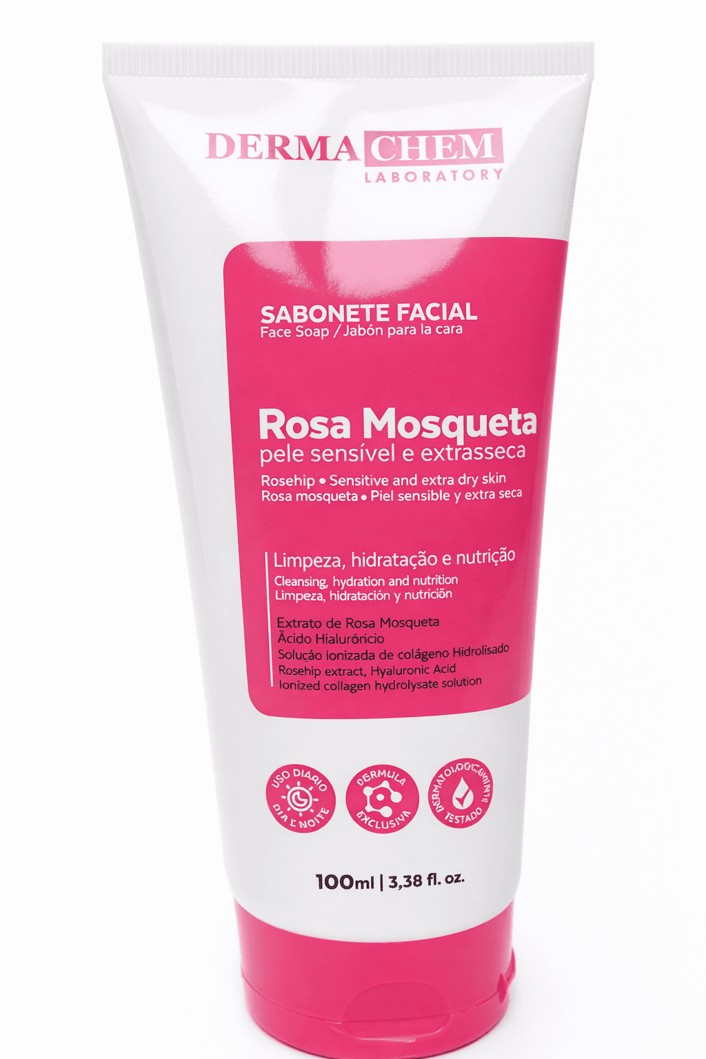 Comprar Sabonete Facial Rosa Mosqueta Derma Chem 100ml na Glow Makeup