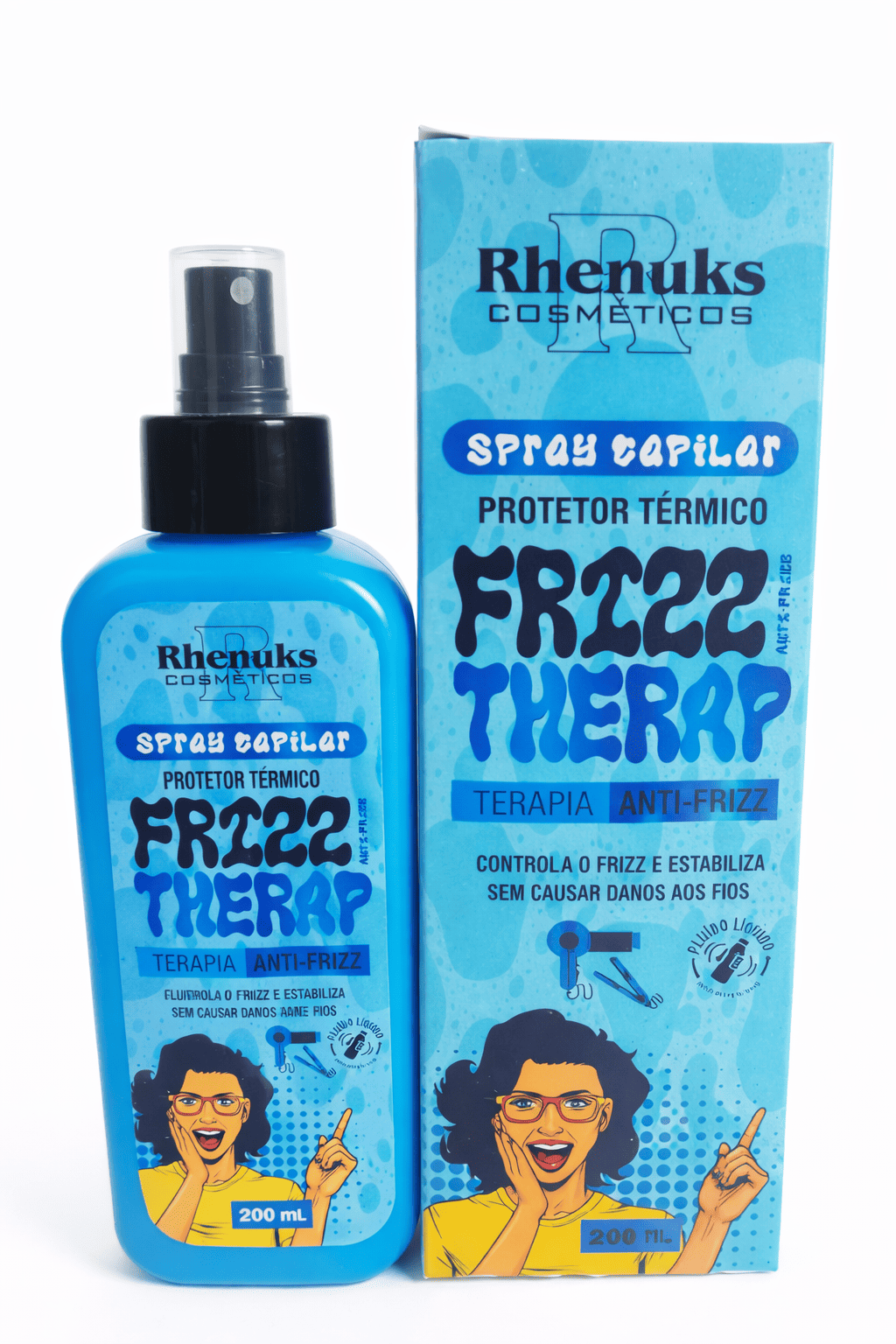 Comprar Spray Capilar Frizz Therap Rhenuks 200ml Protetor Térmico Anti Frizz Controle e Brilho na Glow Makeup