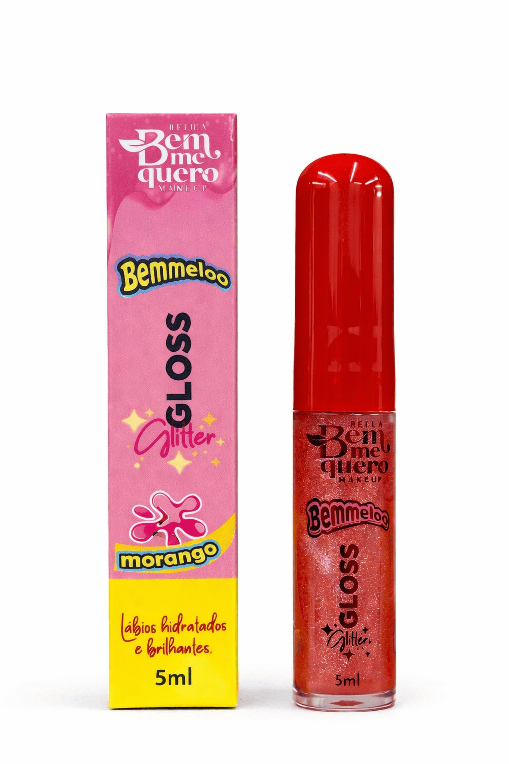 Comprar Gloss Labial Glitter Morango Bella Bem Me Quero - 5ml na Glow Makeup